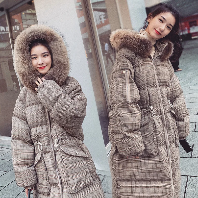

Winter down Jacket Cotton-padded Clothes Women's 2018 New Style Mid-length Korean-style Loose-Fit Large Fur Collar over-the-Knee
