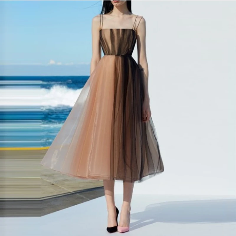 

BGW 2020 New Pretty Tulle A Line Cocktail Dresses Sleeveless Khaki Robe Cocktail Femme Courte Backless Zipper Back