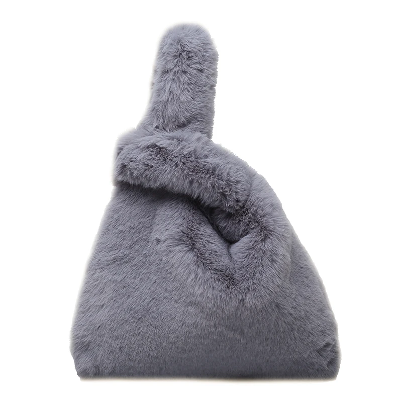 Furry Bags Solid Plush Tote Bag Soft Fluffy Bags New Winter Bags For Women 2021 Luxury Handbags Comfortable Faux Fur Bag Elegant