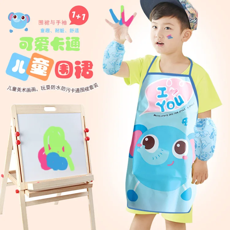 

funny kids cute aprons Pupils Anti-wearing smock Sleeveless Painting clothes aprons Waterproof aprons Children's drawing clothes