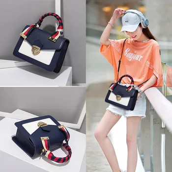 

2020 New Fashion Small Square Bags High Quality Shoulder Messenger Bags Niche Design Panelled Women Purse and Handbag Sac A Main