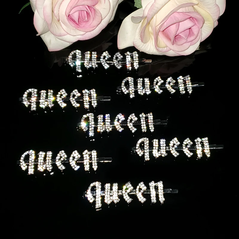 2020 Новые популярные готические буквы заколка для волос &quotQueen&quot в готическом