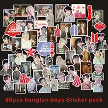 

60Pcs/Set Kpop Bangtan Boys 2021 Little Wishes Stickers New Album Team Stickers For Refrigerator Helmet DIY Gift Bicycle Collect