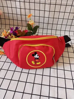 

Disney Mickey mouse canves messenger bag doll Belt bag shoulder bag cartoon minnie girl lady small waist bag chest bag