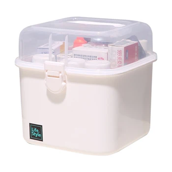 

Hot Medicine Box Household Storage Box First Aid Kit Multi-Purpose Portable Storage Boxes Health Care Tool - White/Blue/Grey S
