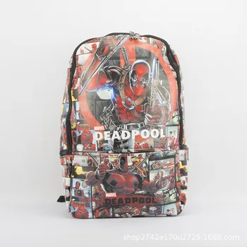 

IVYYE Deadpool Style Fashion Anime PU Backpacks Soft Leather School Backpack Casual Bags Student Travel Knapsack Unisex New