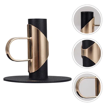 

1pc Creative Candle Holder Table Decorative Black Candle Stand Candle Base