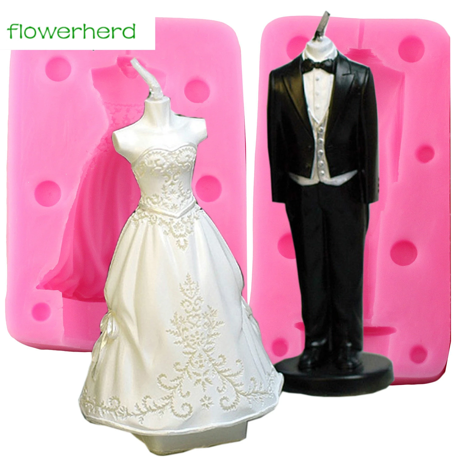 Molde de silicona 3D para novia y novio, molde de silicona para vestido de  novia, vestido de novia, vela de jabón, molde para disfraz|Moldes para velas|  - AliExpress