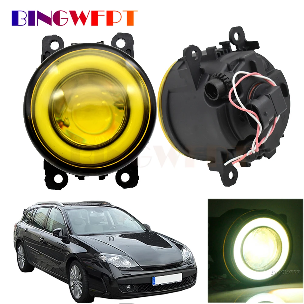 2x Car Angel Eye Fog Light Assembly Led Lens Drl Fog Daytime Running