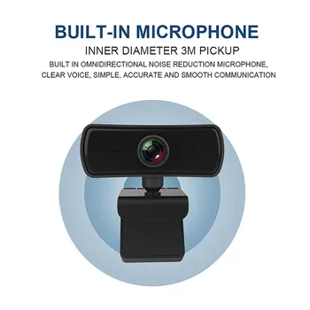 

HD 2K Webcam Mini Computer PC WebCamera with Microphone Rotatable Cameras for Live Broadcast Video Calling Conference Work