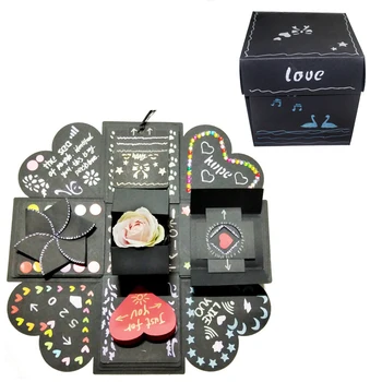 

3D Square Surprise Explosion Box DIY Handmade Scrapbook Photo Album Wedding Gift Box For Valentine Christmas Gift Boxes
