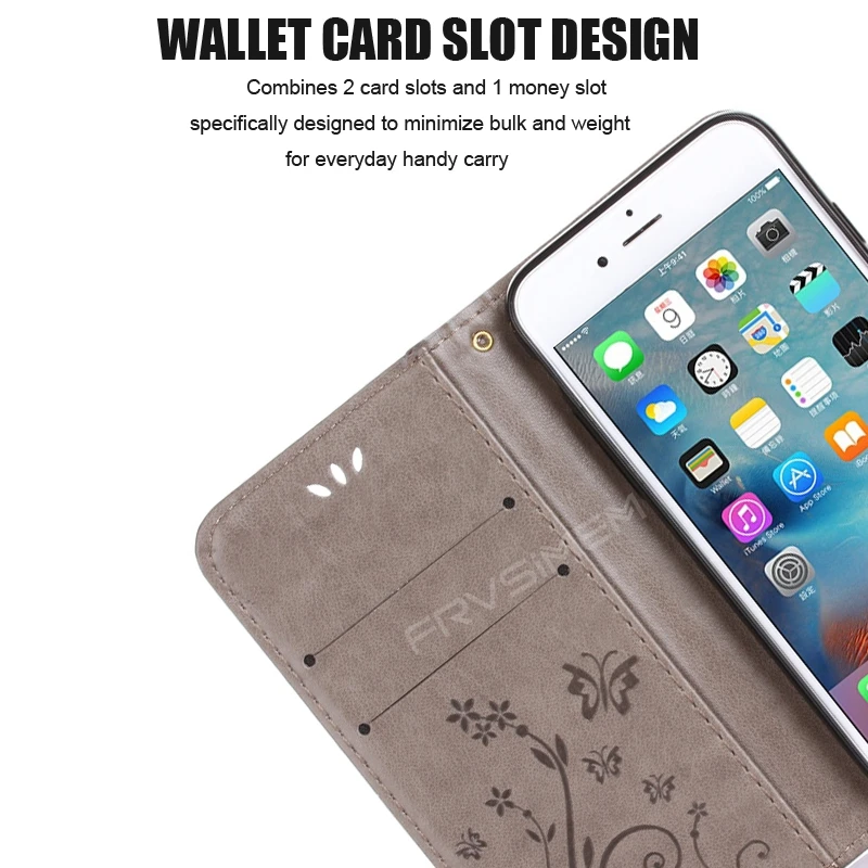 Кожаный чехол-книжка с бабочкой и цветами для iphone 11 Pro XS Max XR XsMAX X 10 5 5S SE 6 6s 7 Plus 8 plus, мягкий чехол-кошелек для телефона