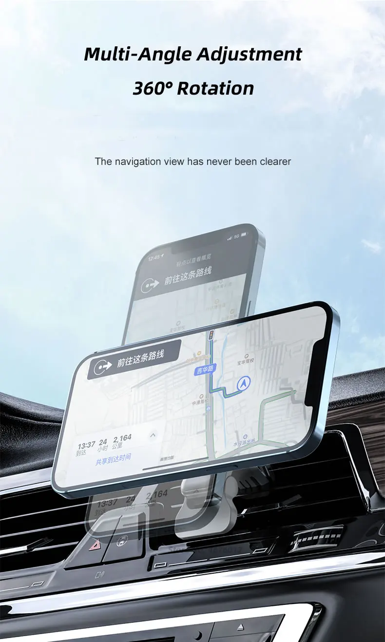 15W Fast Qi Magnetic Wireless Charger Car Air Vent Phone Holder Mount Compatible with Magsafe Case for iPhone 12 13 Pro Mini Max