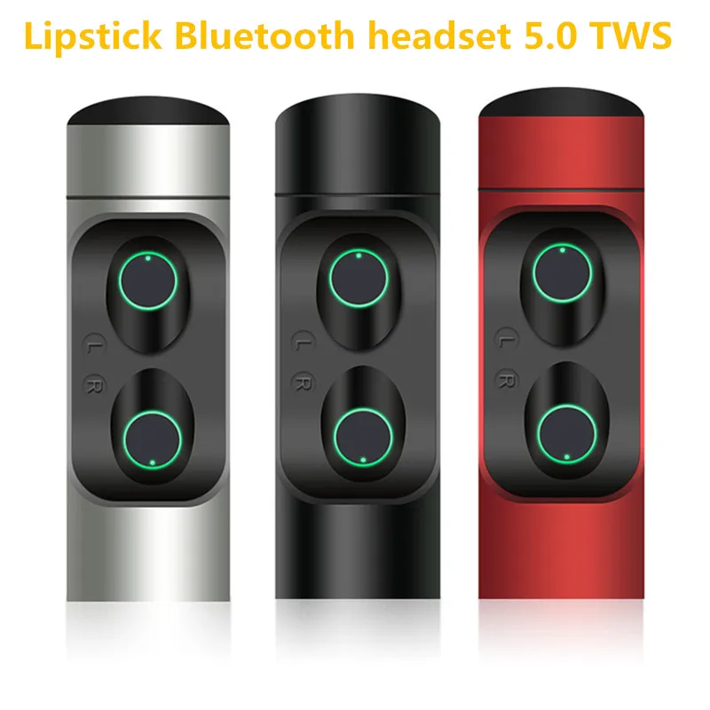 

New 6D Lipstick Mini Bluetooth Earphone 5.0 TWS Dimensional Sound wireless Sport Ruinning Fingerprint in-ear headphones