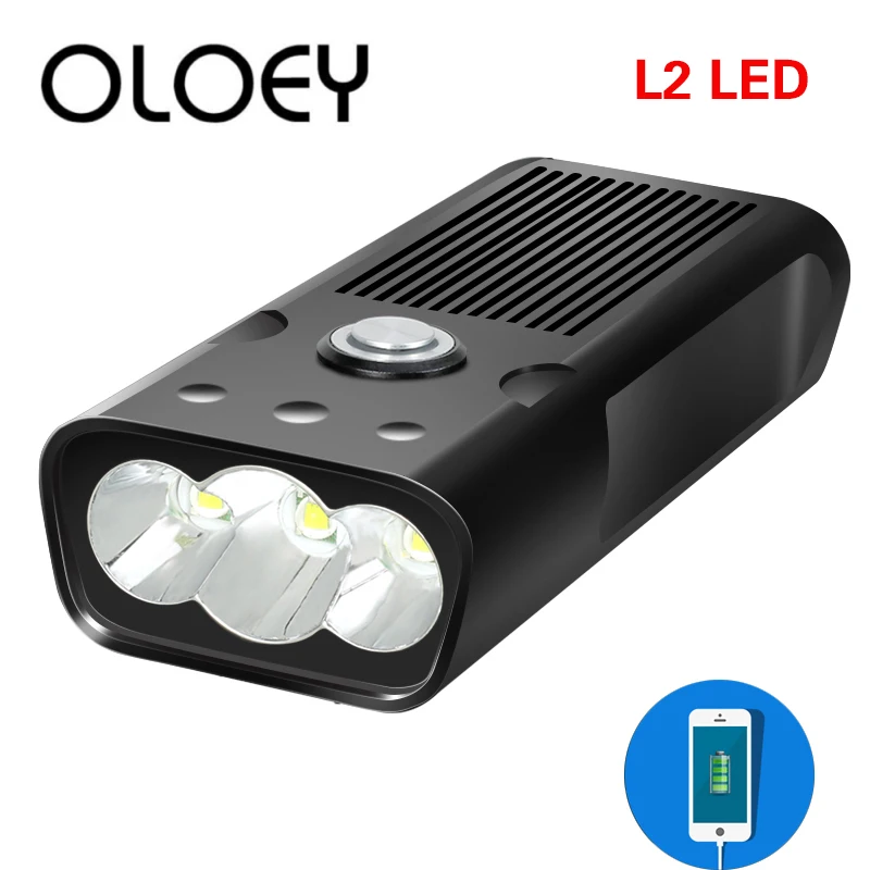 

OLOEY Bike Bicycle light LED 5200mAh Bike Light Headlight USB Front Lamp Waterproof Rechargeable Flashlight Cycling Head Light