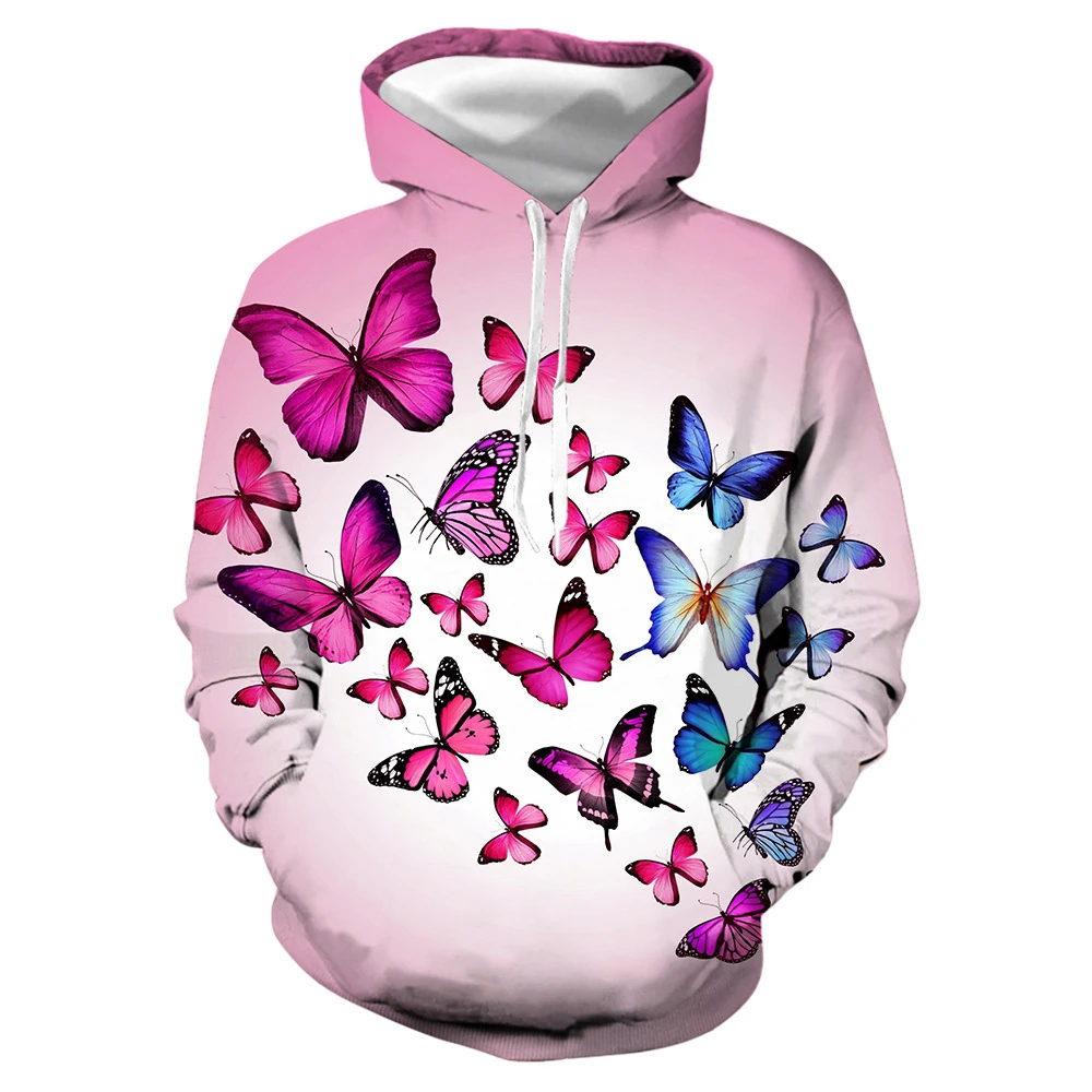 

Fashion Elegant Beautiful Butterfly Parrot 3D Printed Hoodie Girl Funny Trendy Flower Weed Pullover Hoodies Women Female Jumper