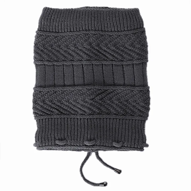 gray hat Зимний шарф, шапка, 2 в, цельные шапочки для женщин и мужчин, унисекс, для взрослых, теплые кашемировые громоздкие шапки, Skullcap, женская шапка с конским хвостом - Цвет: gray hat