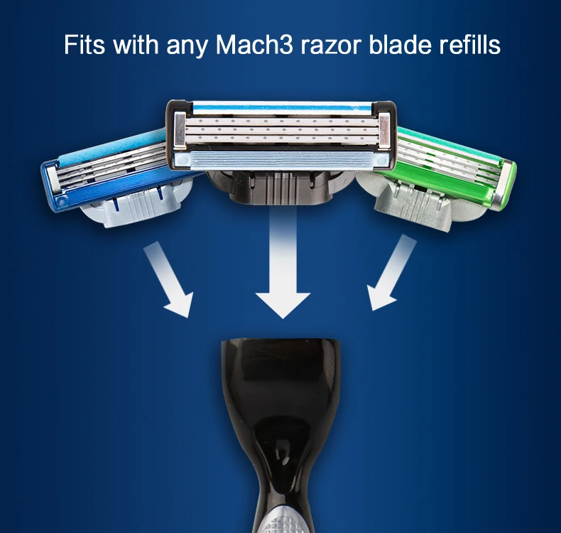 2  Gillette Mach 3 Safety Razor Shaving Razor Shaving Blades Double Edges Beard Shaver Shave 1 Razor Holder 1 Blade
