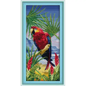 

Joy Sunday Cross Stitch Parrot Cotton Thread Birds Paintings 11CT14CT DIY Embroidery Needlework DMS Cross Stitch Pattern Kits