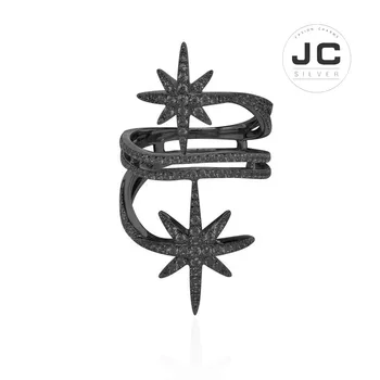 

New Fashion Charms Silver Plated Original Engraving,Double Météorites Ring For Women Mono Glamour Jewelry Gift