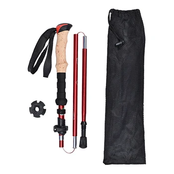 

Outdoor Walking Stick EVA Handle Folding Adjust 1pc 5-Section Aluminum Alloy Alpenstock with package