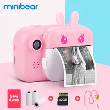 Minibear Children Camera For Kids Instant Camera Digital Video Camera For Children Photo Camera Toys For Girl Boy Birthday Gifts