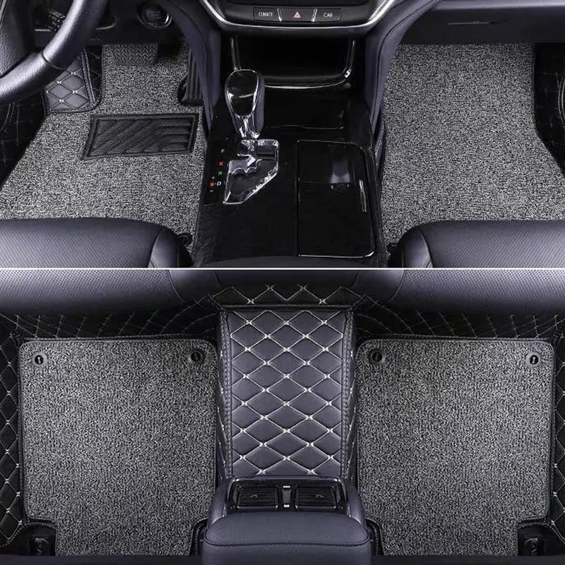 Custom Made Car Floor Mats Fit for Benz E Class A207 Convertible 2012-2016 All Weather Car Floor Liner Artificial Leather Waterproof 3D Mats Carpets Black with red