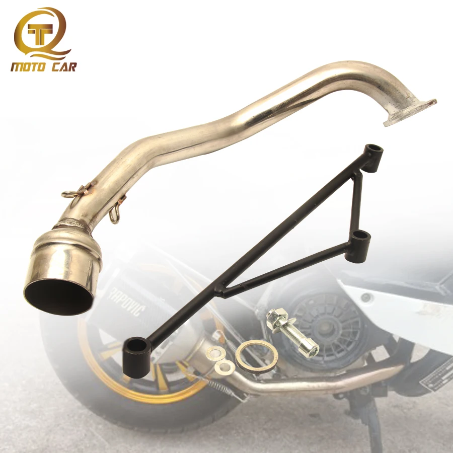 Motorcycle Exhaust Pipe Middle Tube De Escape Muffler 51mm Gy6 125 Link Pipe Set Scooter Bracket