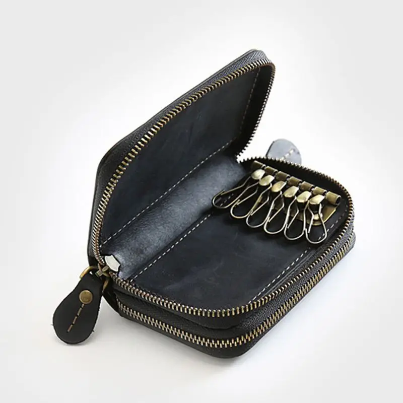 Portable PU Leather Vintage Card Holder Car Key Purse Coin Bag Case Phone Pouch Wallet