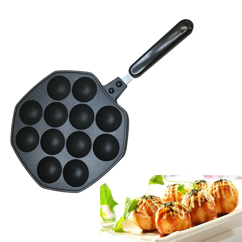 12-Holes Takoyaki Octopus Pan Maker Cake Pops Cook Tools No-Stick Mold Japanese Pancake |