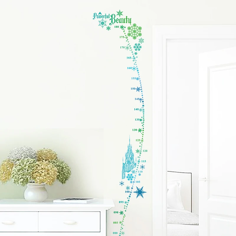 Cartoon Frozen Anna Elsa Growth Chart PVC Wall Stickers For Kids Room Home Decor DIY Anime Wall Decals Height Measure Mural Art Cartoon Frozen Anna Elsa Growth Chart PVC Wall Stickers For Kids Room Home Decor DIY Anime Wall Decals Height Measure Mural Art