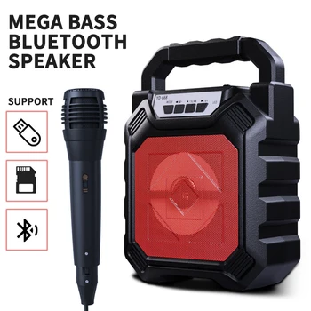 

LED Portable Bluetooth Speaker Wireless Boom Box Subwoofer Heavy Bass Wireless Outdoor With Microphone