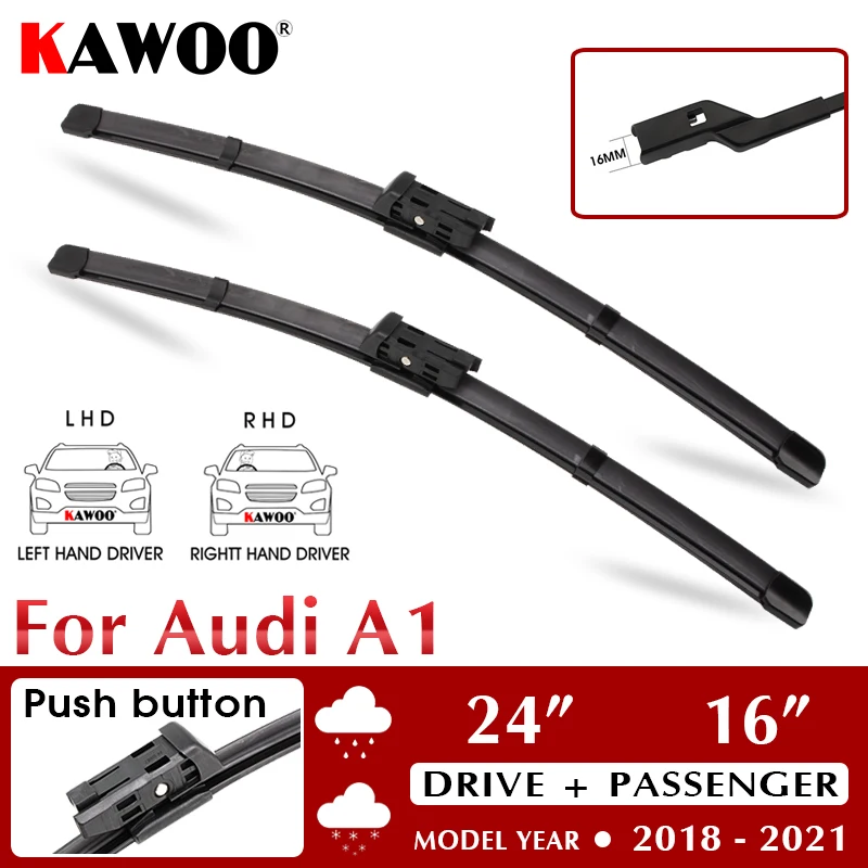 KAWOO Car Wiper Blade 24"+16" For Audi A1 2018 2019 2020 2021