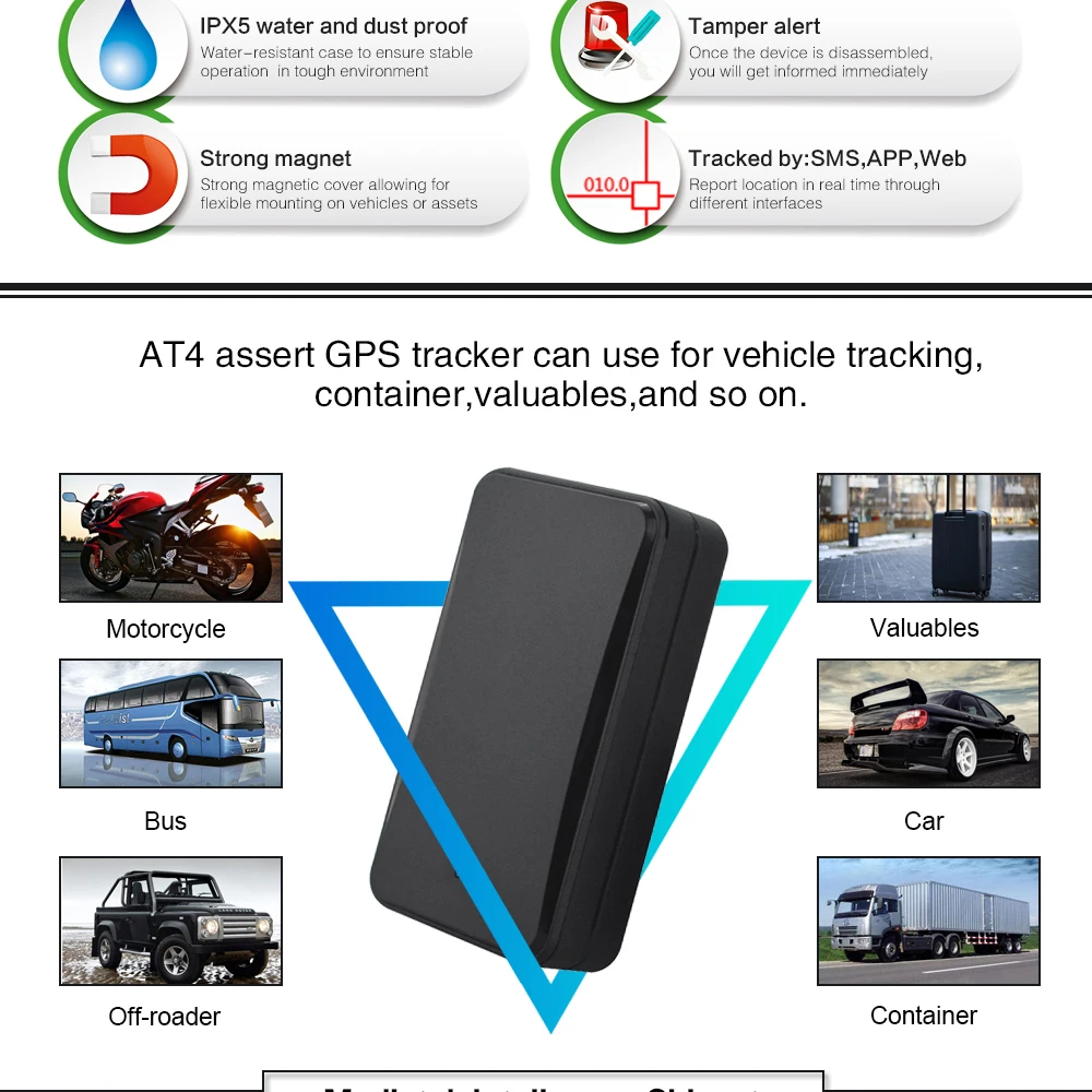 AT4/GT730 gps автомобильный трекер с 10000 мАч в режиме ожидания сильный магнит wifi LBS gps локатор поддержка голосового мониторинга сигнализация