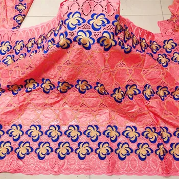 

African Cotton Lace Fabric Cheap Sale Bazin Riche Lace Cutout Nigerian Laces Fabric For Wedding Dress Sew