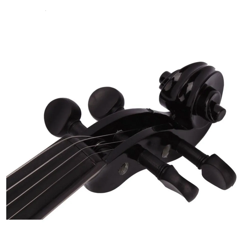 4/4 full size acoustic violin black with case bow resin