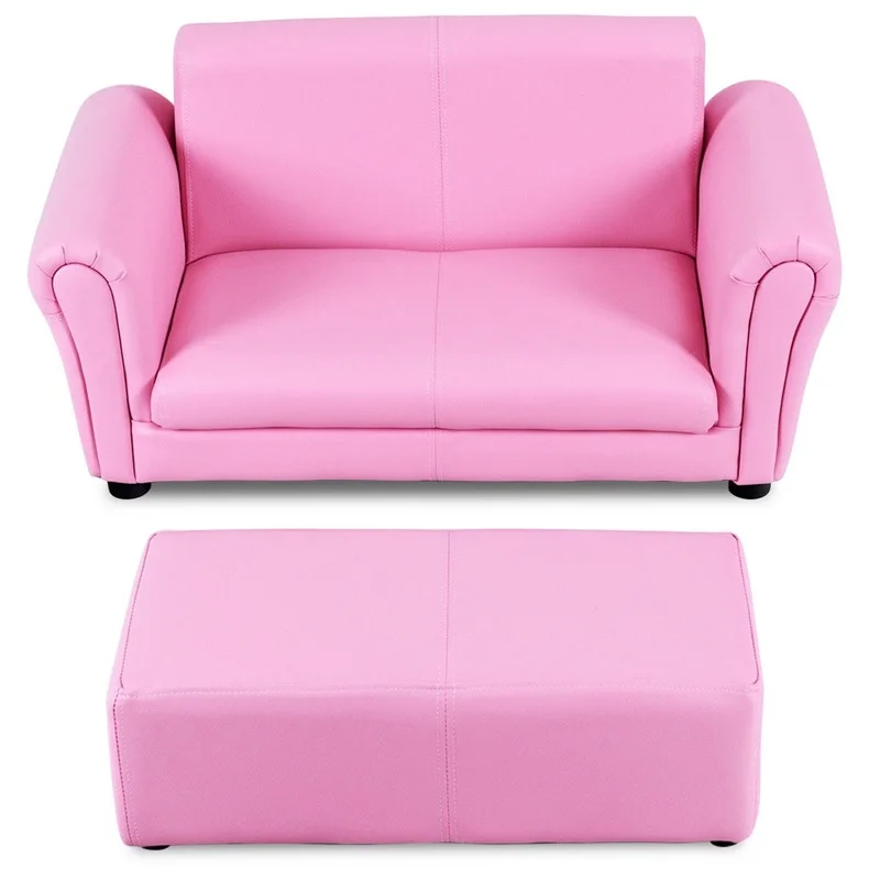 cheap Kids Double Sofa with Ottoman Light Weight for Handling Comfortable Material Cozy Kids Sofa Easy to Clean