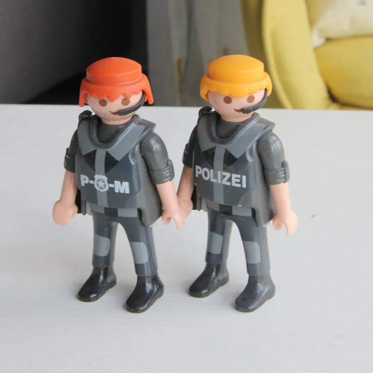 10 шт./лот игрушки Playmobil набор 7 см полицейские клоуны фигурка Playmobil оригинальная модель детские подарки игрушки для детей случайный