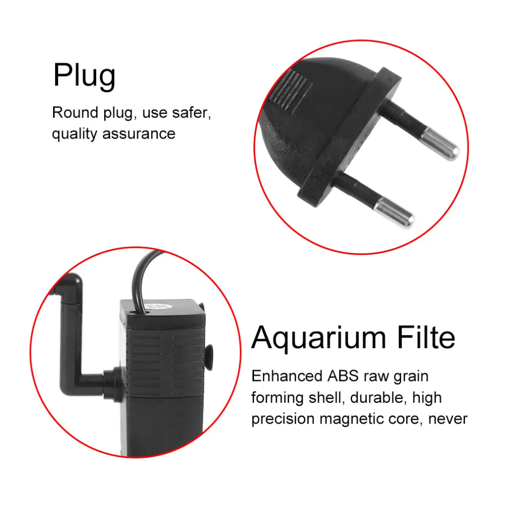 3W 3 in 1 Portable Aquarium Internal Filter Multi-Functional Water Pump Fish Tank Filter Fish Tank Submersible Pump 220-240V