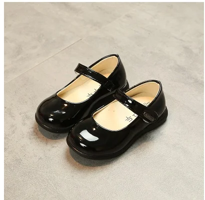Новая весенняя детская обувь для девочек Черная Студенческая кожаная женская обувь Детская школьная обувь черный красный белый