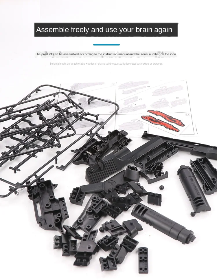 DIY Building Blocks Toy Gun Desert Eagle Assembly Toys Educational Toys Model Revolver Burlet Toy gun Airsoft Air Guns