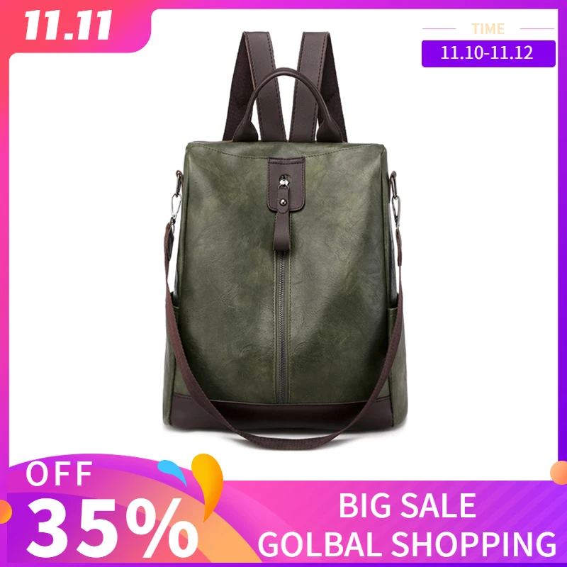

GOPLUS 2020 New Backpack Women's Bag Fashion Leisure Student Travel Bag Retro Multi-functional Anti-theft Female Backpack