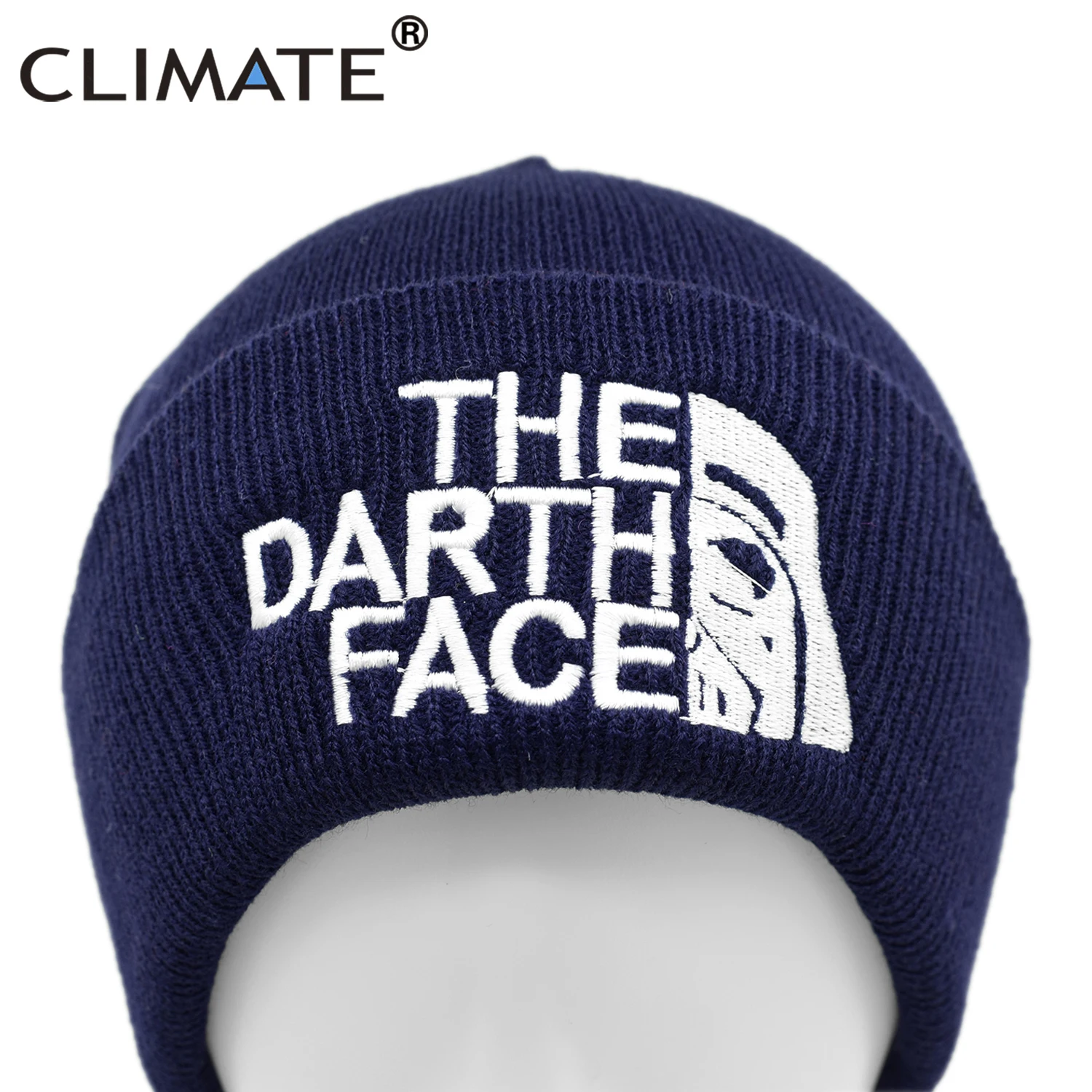 Darth Face Hat Beanie Star Men's Winter Warm Hat Beanie Soft Knitted Beanies for Adult Men Women CLIMATE