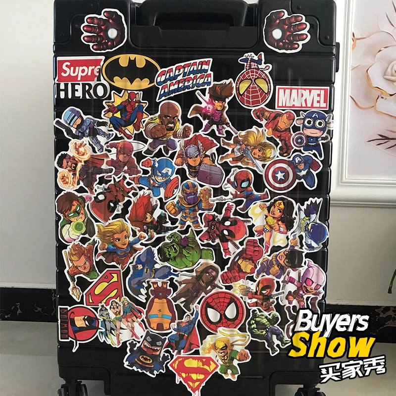 Marvel Мстители Железный человек Человек-паук Супермен мультфильм стикер s для ноутбука телефон велосипеды багаж ПВХ водонепроницаемый DC стикер
