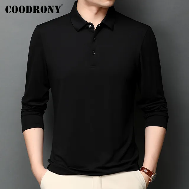 COODRONY Brand T Shirt Men Long Sleeve Business Casual T-Shirt Men ...