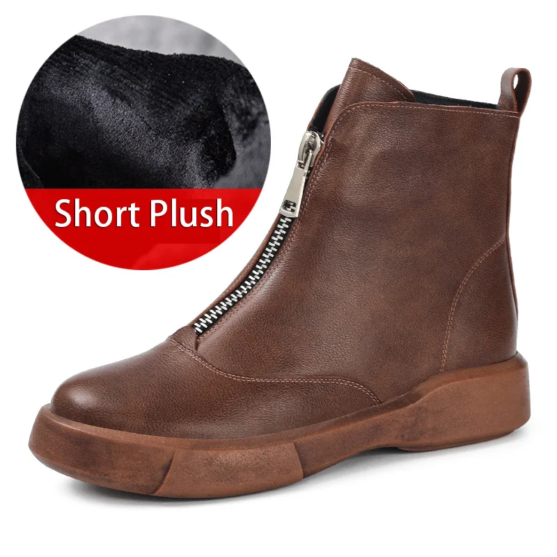 Женские кожаные ботинки до щиколотки белые Ботильоны на молнии платформе