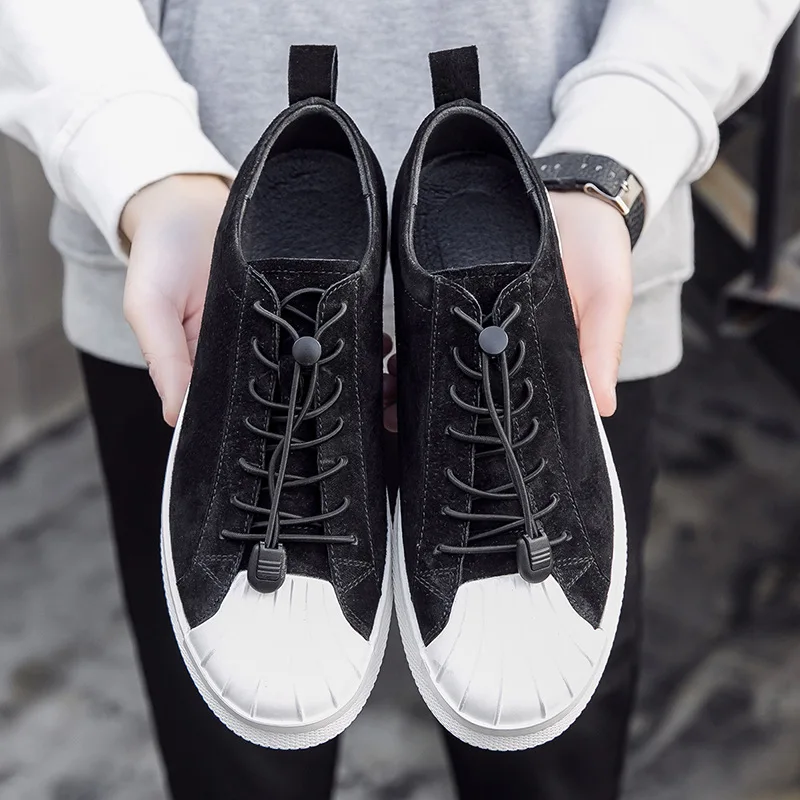 

Autumn And Winter New Style Shoes Fashion Shoes Elastic Light round-Toe Flat Heel Shoes Shell Head MEN'S SHOES 1103