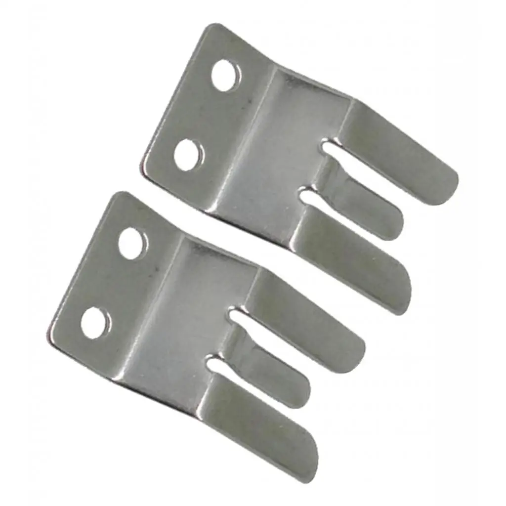 

2 x Stainless Steel One-Piece Microphone Clip Hailers VHF CB Radio Mic Clamp