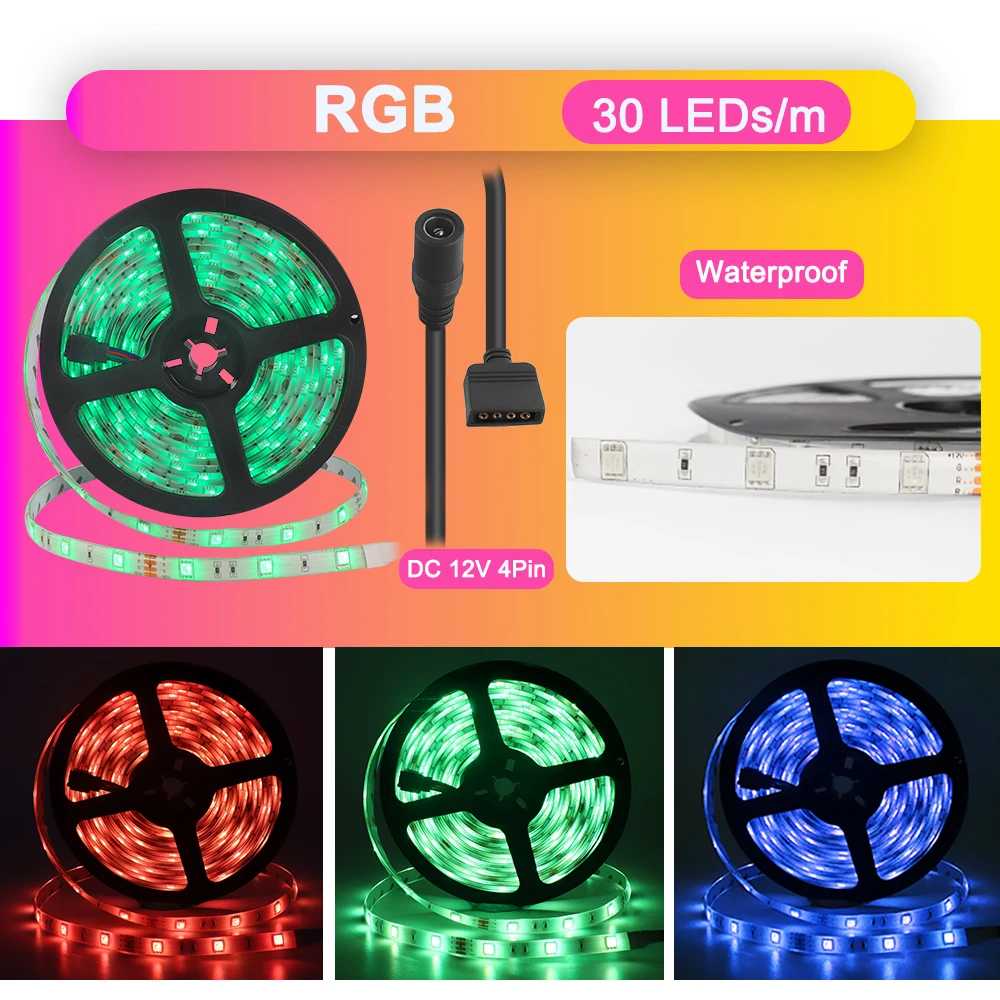 DC12V Светодиодный светильник RGB 5050 SMD гибкая светодиодная лента световой ленты 5 м лента Диод+ 28 кнопок контроллер+ адаптер питания