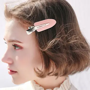 

4Pcs plastic resin word seamless bangs duckbill hairpin mixed color no bend hairpin seamless hairpin